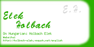 elek holbach business card